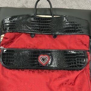 Brighton Ruby Red and Black with iconic Heart Accent Garment Bag